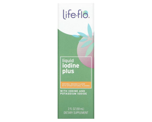 Life Flo Health, Жидкий Йод Плюс Жидкие Капли, Натуральный Апельсиновый Вкус, 2 жидких унции (59 мл) Life Flo Health, Жидкий Йод Плюс Жидкие Капли, Натуральный Апельсиновый Вкус, 2 жидких унции (59 мл)