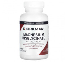 Магний Kirkman Labs, Буферизованный хелат бисглицината магния, 180 капсул