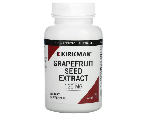 Kirkman Labs, Экстракт из косточек грейпфрута, 125 мг, 120 капсул Kirkman Labs, Экстракт из косточек грейпфрута, 125 мг, 120 капсул