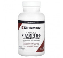 Витамины группы B Kirkman Labs, Жевательные витамины B6 с магнием, пунш из натуральных тропических фруктов, 120 таблеток