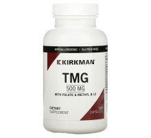 Kirkman Labs, TMG, с фолиновой кислотой и метиловым B-12, 500 мг, 120 капсул