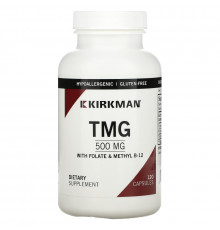 Kirkman Labs, TMG, с фолиновой кислотой и метиловым B-12, 500 мг, 120 капсул