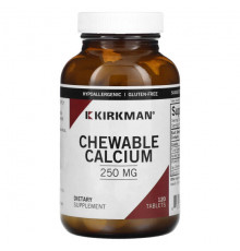 Кальций Kirkman Labs, Жевательные таблетки с кальцием, 250 мг, 120 таблеток