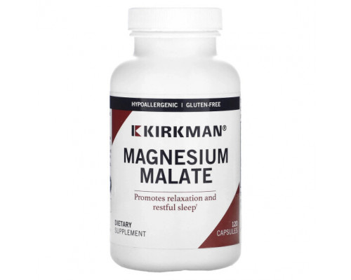 Магний Kirkman Labs, Малат магния, 120 капсул Магний Kirkman Labs, Малат магния, 120 капсул