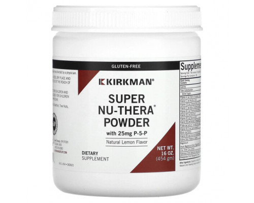 Витаминно-минеральные комплексы Kirkman Labs, Super Nu-Thera в порошке с P-5-P, натуральным лимоном, 454 г (16 унций) Витаминно-минеральные комплексы Kirkman Labs, Super Nu-Thera в порошке с P-5-P, натуральным лимоном, 454 г (16 унций)