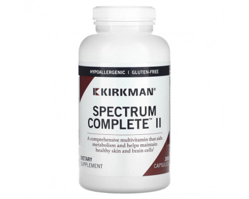 Витаминно-минеральные комплексы Kirkman Labs, Spectrum Complete II, 300 капсул Витаминно-минеральные комплексы Kirkman Labs, Spectrum Complete II, 300 капсул