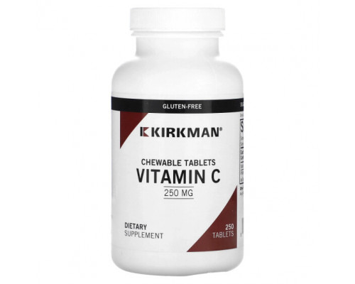 Витамин C Kirkman Labs, Витамин C в жевательной форме, 250 мг, 250 таблеток Витамин C Kirkman Labs, Витамин C в жевательной форме, 250 мг, 250 таблеток