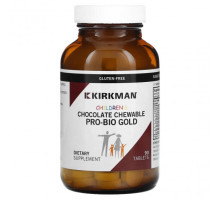 Детское здоровье Kirkman Labs, Детские жевательные таблетки Pro-Bio Gold, шоколад, 90 таблеток
