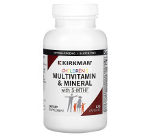 Kirkman Labs, Детские поливитамины/минералы с 5-метилтетрагидрофолатом, 120 капсул