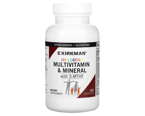 Kirkman Labs, Детские поливитамины/минералы с 5-метилтетрагидрофолатом, 120 капсул Kirkman Labs, Детские поливитамины/минералы с 5-метилтетрагидрофолатом, 120 капсул