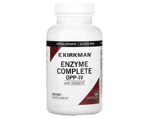 Kirkman Labs, Enzyme Complete DPP-IV With ISOGEST, 180 Capsules Kirkman Labs, Enzyme Complete DPP-IV With ISOGEST, 180 Capsules