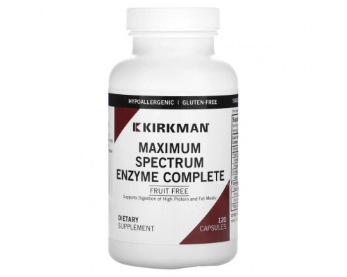 Пищеварительные ферменты Kirkman Labs, Полный комплекс ферментов, 120 капсул Пищеварительные ферменты Kirkman Labs, Полный комплекс ферментов, 120 капсул