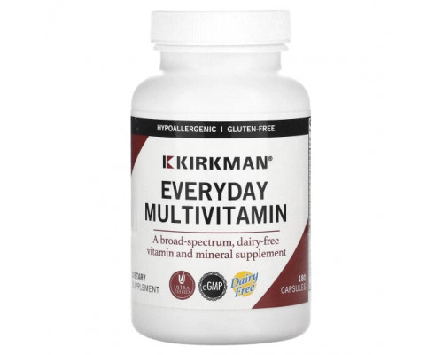 Витаминно-минеральные комплексы Kirkman Labs, Мультивитамины для повседневного применения, 180 капсул Витаминно-минеральные комплексы Kirkman Labs, Мультивитамины для повседневного применения, 180 капсул