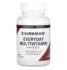 Витаминно-минеральные комплексы Kirkman Labs, Мультивитамины для повседневного использования без витаминов и витаминов, 180 капсул