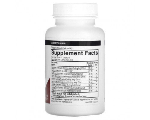 Грибы Mushroom, Gut Health, 60 Capsules Грибы Mushroom, Gut Health, 60 Capsules
