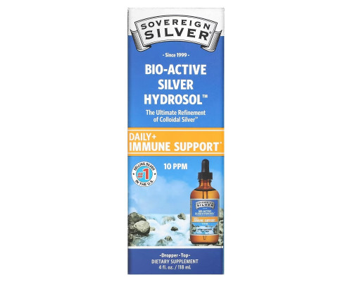 Sovereign Silver, Bio-Active Silver Hydrosol Dropper-Top, 10 PPM, 4 fl oz (118 ml) Sovereign Silver, Bio-Active Silver Hydrosol Dropper-Top, 10 PPM, 4 fl oz (118 ml)
