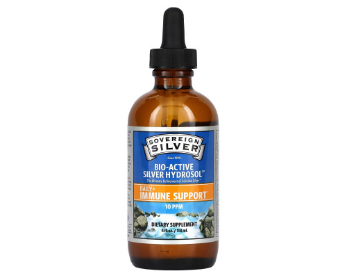 Sovereign Silver, Bio-Active Silver Hydrosol Dropper-Top, 10 PPM, 4 fl oz (118 ml) Sovereign Silver, Bio-Active Silver Hydrosol Dropper-Top, 10 PPM, 4 fl oz (118 ml)
