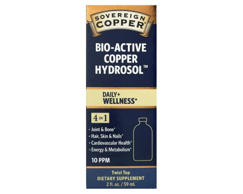 Sovereign Silver, Bio-Active Copper Hydrosol, 10 PPM, 2 fl oz (59 ml) Sovereign Silver, Bio-Active Copper Hydrosol, 10 PPM, 2 fl oz (59 ml)