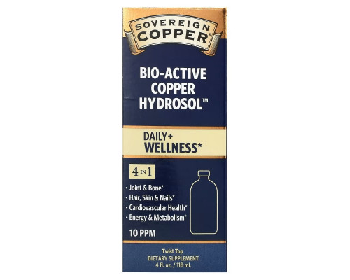Sovereign Silver, Bio-Active Copper Hydrosol, 10 PPM, 4 fl oz (118 ml) Sovereign Silver, Bio-Active Copper Hydrosol, 10 PPM, 4 fl oz (118 ml)