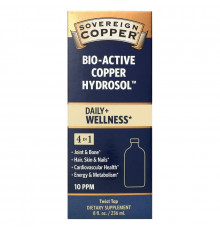 Sovereign Silver, Bio-Active Copper Hydrosol, 10 PPM, 8 oz (236 ml)