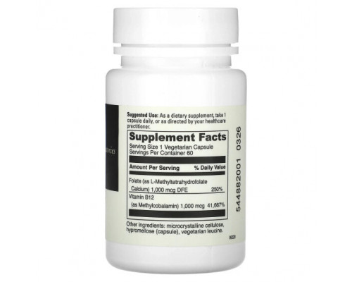 Витамины группы B DaVinci Laboratories of Vermont, 5-MTHF / B12 MC 2000`` 60 капсул Витамины группы B DaVinci Laboratories of Vermont, 5-MTHF / B12 MC 2000`` 60 капсул