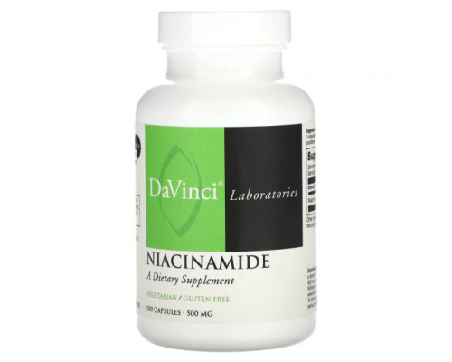 Витамины группы B DaVinci Laboratories of Vermont, Ниацинамид, 500 мг, 100 капсул Витамины группы B DaVinci Laboratories of Vermont, Ниацинамид, 500 мг, 100 капсул