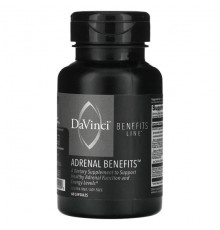 Улучшение памяти и работы мозга DaVinci Laboratories of Vermont, Benefits Line, Adrenal Benefits, 60 капсул