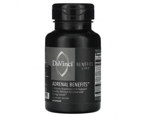 Улучшение памяти и работы мозга DaVinci Laboratories of Vermont, Benefits Line, Adrenal Benefits, 60 капсул Улучшение памяти и работы мозга DaVinci Laboratories of Vermont, Benefits Line, Adrenal Benefits, 60 капсул