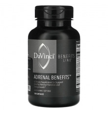 Улучшение памяти и работы мозга DaVinci Laboratories of Vermont, Benefits Line, Adrenal Benefits, 120 капсул