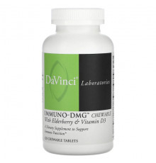 БАДы для укрепления иммунитета DaVinci Laboratories of Vermont, Immuno-DMG, жевательные таблетки с бузиной и витамином D3, 120 жевательных таблеток