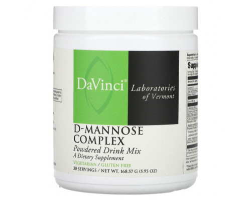 Женское здоровье DaVinci Laboratories of Vermont, Комплекс D-маннозы, порошковая смесь для напитков, 168,57 г (5,95 унции) Женское здоровье DaVinci Laboratories of Vermont, Комплекс D-маннозы, порошковая смесь для напитков, 168,57 г (5,95 унции)