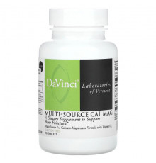 Кальций DaVinci Laboratories of Vermont, Cal Mag из нескольких источников, 90 таблеток