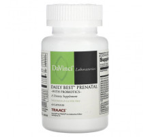 Женское здоровье DaVinci Laboratories of Vermont, Daily Best Prenatal с пробиотиками, 60 капсул