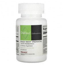 Женское здоровье DaVinci Laboratories of Vermont, Daily Best Prenatal с пробиотиками, 60 капсул