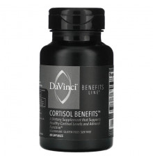 Для нервной системы DaVinci Laboratories of Vermont, Benefits Line, преимущества кортизола, 60 капсул