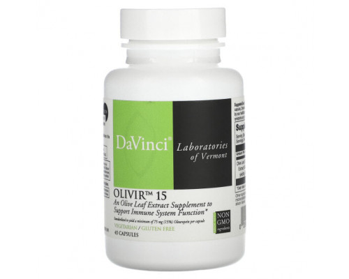 Зелень и зеленые овощи DaVinci Laboratories of Vermont, Оливир 15, 45 капсул Зелень и зеленые овощи DaVinci Laboratories of Vermont, Оливир 15, 45 капсул