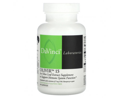 Зелень и зеленые овощи DaVinci Laboratories of Vermont, Olivir 15`` 90 капсул Зелень и зеленые овощи DaVinci Laboratories of Vermont, Olivir 15`` 90 капсул