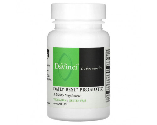 Пребиотики и пробиотики DaVinci Laboratories of Vermont, Daily Best Probiotic, 60 капсул Пребиотики и пробиотики DaVinci Laboratories of Vermont, Daily Best Probiotic, 60 капсул
