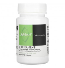 Аминокислоты DaVinci Laboratories of Vermont, L-теанин, 200 мг, 60 капсул