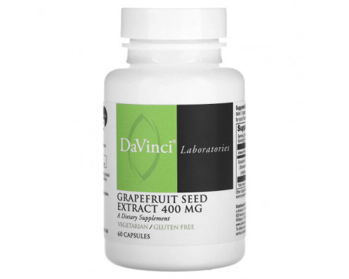 Фрукты и ягоды DaVinci Laboratories of Vermont, Экстракт косточек грейпфрута, 400 мг, 60 капсул Фрукты и ягоды DaVinci Laboratories of Vermont, Экстракт косточек грейпфрута, 400 мг, 60 капсул