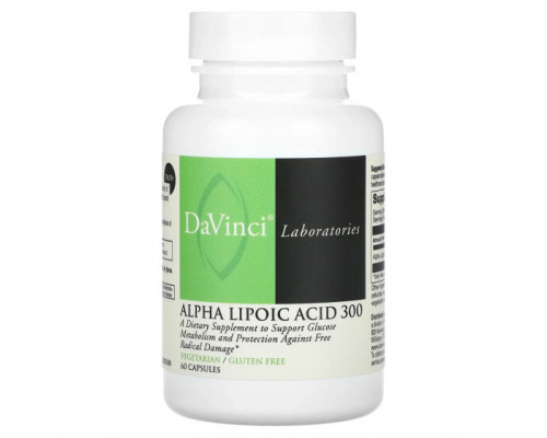 Антиоксиданты DaVinci Laboratories of Vermont, Альфа-липоевая кислота 300, 60 капсул Антиоксиданты DaVinci Laboratories of Vermont, Альфа-липоевая кислота 300, 60 капсул