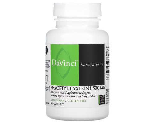 DaVinci Laboratories of Vermont, N-Acetyl Cysteine, 500 mg, 90 Capsules DaVinci Laboratories of Vermont, N-Acetyl Cysteine, 500 mg, 90 Capsules