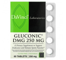 Аминокислоты DaVinci Laboratories of Vermont, Глюконик DMG, 250 мг, 60 таблеток
