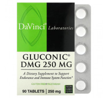 Аминокислоты DaVinci Laboratories of Vermont, Глюконик DMG, 250 мг, 90 таблеток