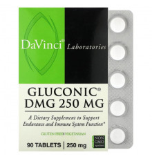 Аминокислоты DaVinci Laboratories of Vermont, Глюконик DMG, 250 мг, 90 таблеток