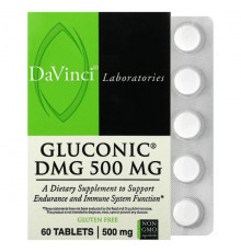 Аминокислоты DaVinci Laboratories of Vermont, Глюконик DMG, 500 мг, 60 таблеток