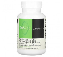 Коэнзим Q10 DaVinci Laboratories of Vermont, Жевательный порошок коэнзим Q10, 100 мг, 60 легко растворяющихся жевательных таблеток