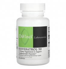Ресвератрол DaVinci Laboratories of Vermont, Ресвератрол-50, 50 мг, 120 капсул