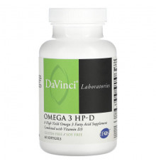 Витамин D DaVinci Laboratories of Vermont, Омега 3 HP-D, 60 мягких таблеток