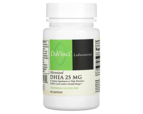 DaVinci Laboratories of Vermont, Micronized DHEA, 25 mg , 90 Capsules DaVinci Laboratories of Vermont, Micronized DHEA, 25 mg , 90 Capsules